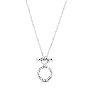 Double Hoop T-bar Necklace