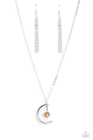 Stellar Sway - Orange Necklace - Paparazzi Accessories