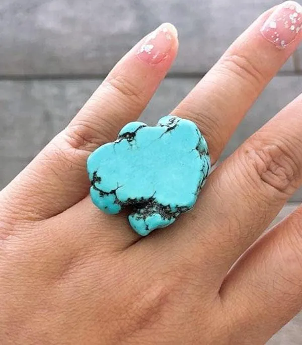 Turquoise stone SLAB RING